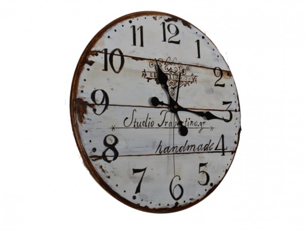 Handmade Travertino Wall Clock with painting design