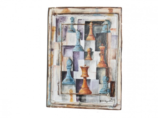 Χειροποίητα  Ξύλινα Πορτάκια Πίνακες Ζωγραφικής Σχέδιο Σκακιέρα 