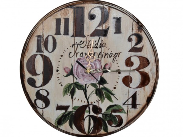 Handmade Wooden Wall Clock Flower