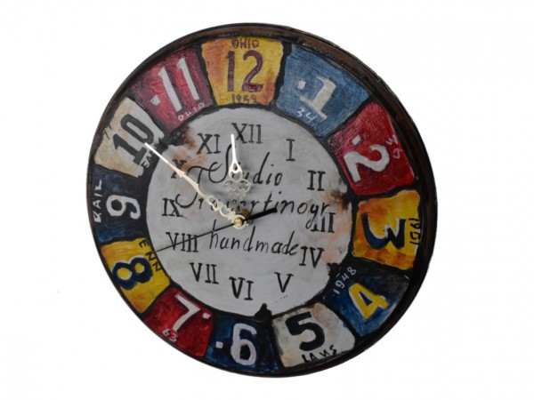 Handmade Wooden Wall Clock With Painting