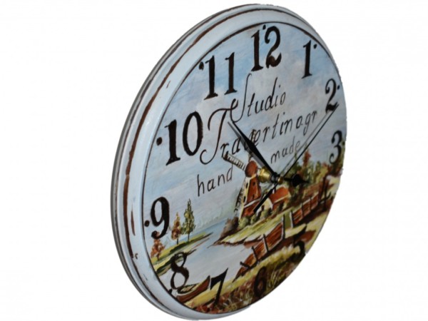 Handmade Wall Clock With Painting Pattern