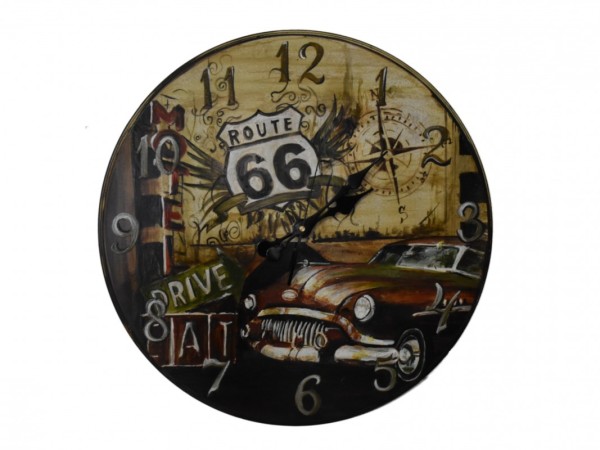 Wall Clock With Car Painting