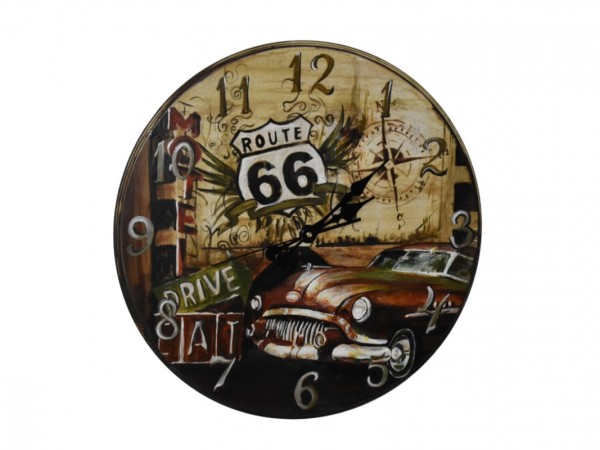Wall Clock With Car Painting