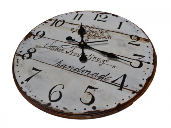 Handmade Travertino Wall Clock with painting design