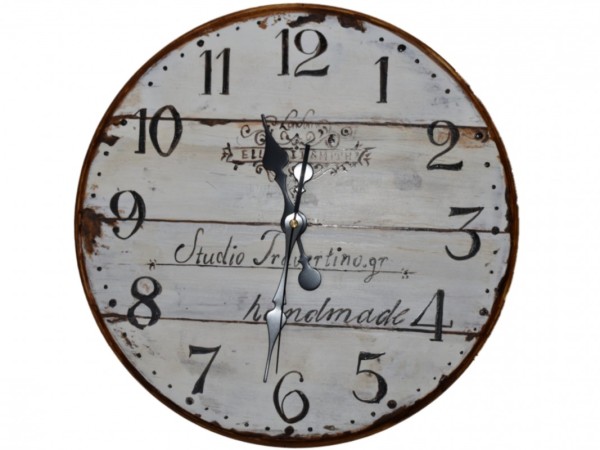 Handmade Travertino Wall Clock with painting design