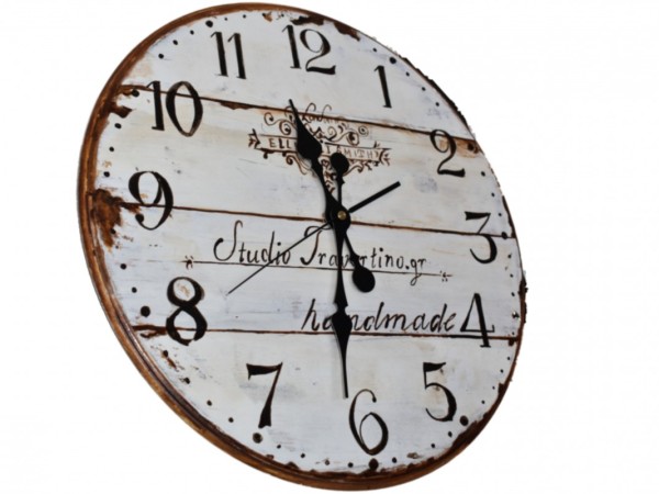 Handmade Travertino Wall Clock with painting design