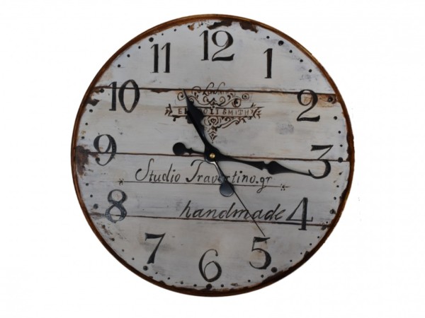 Handmade Travertino Wall Clock with painting design