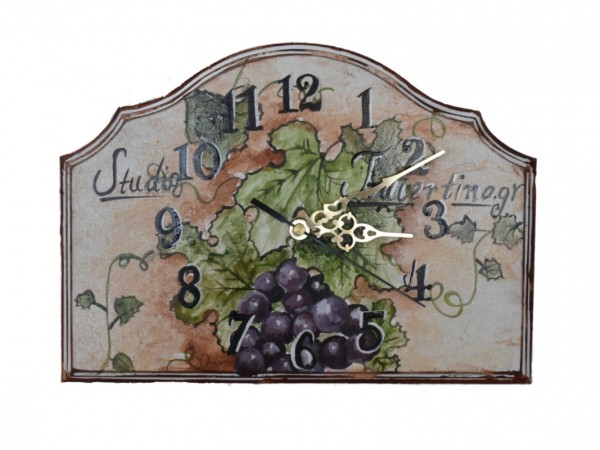 Wooden Wall Clock With hand painting Grape in various designs