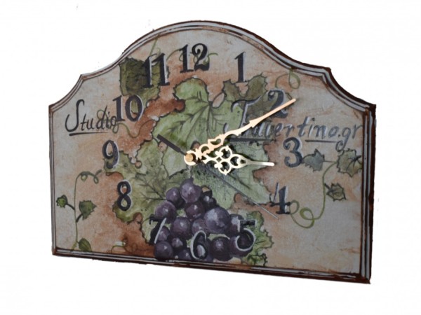 Wooden Wall Clock With hand painting Grape in various designs