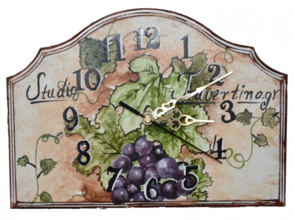 Wooden Wall Clock With hand painting Grape in various designs