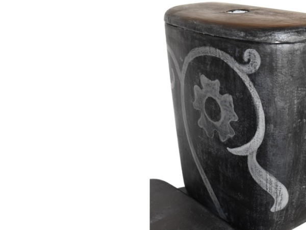 Λεκάνες καζανάκια μαύρες travertino με σχέδιο