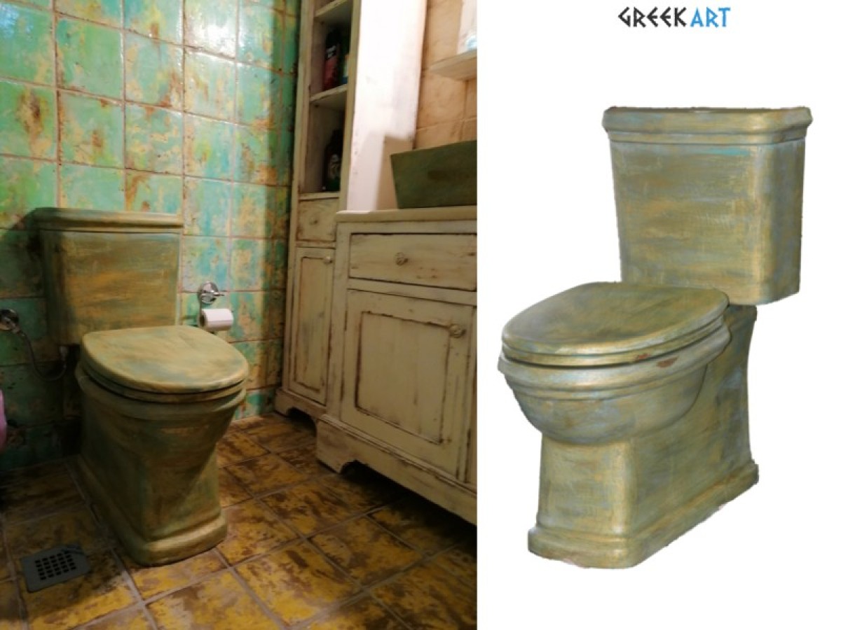 Χειροποίητη Βιομηχανικού Στυλ Λεκάνη Τουαλέτας Οξειδωμένος Μπρούτζος Νέα