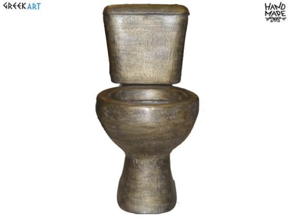 Λεκάνη Τουαλέτας Χειροποίητη Μετατροπή Σε Μέταλλο Βουρτσισμένος Μπρούτζος