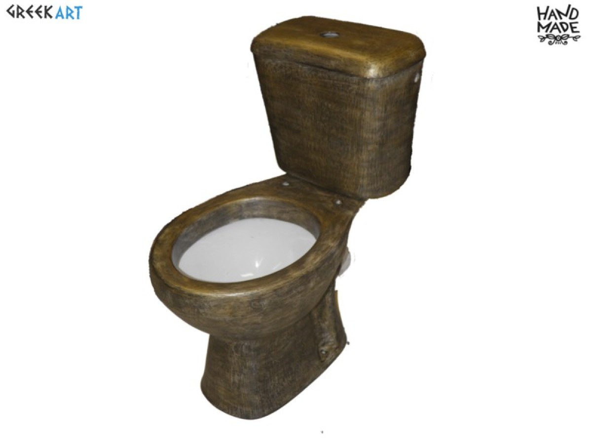Λεκάνη Τουαλέτας Χειροποίητη Μετατροπή Σε Μέταλλο Βουρτσισμένος Μπρούτζος