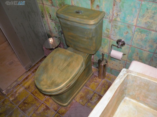 Χειροποίητη Βιομηχανικού Στυλ Λεκάνη Τουαλέτας Οξειδωμένος Μπρούτζος Νέα