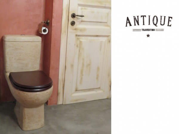 Τραβερτίνο Χειροποίητες Πέτρινες Λεκάνες Καζανάκια Μπεζ. 