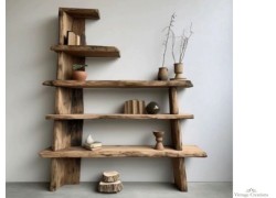 Rustic solid wood bookcase Volvi small offer