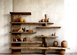 Rustic solid wooden bookcase Volvi big offer