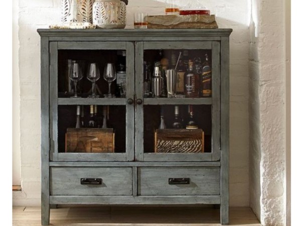 Επιδαπέδιες σαλονιού βιτρίνες Φολέγανδρος  rustic 