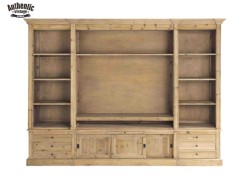 Limnos rustic solid wood bookshelf Greek