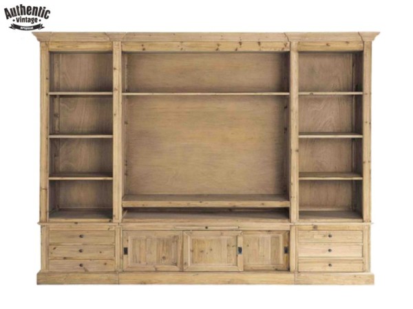 Limnos rustic solid wood bookshelf Greek