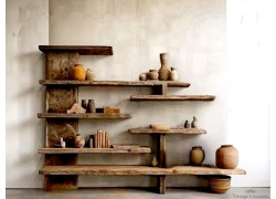 Rustic solid wooden bookcase Volvi big offer