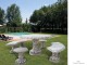 Circular marble garden table set Manolo