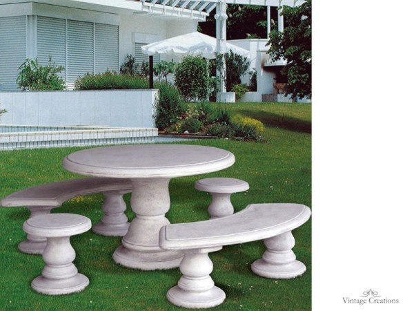 Donatello χειροποίητο σετ τραπέζι με καθίσματα  μαρμάρινο 