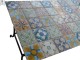 Garden Table 185 x 105 cm With Hand Made Tile Drawings Travertine
