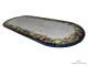 Oval garden patio tables made of volcanic stone and hand painted