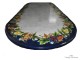 Oval garden patio tables made of volcanic stone and hand painted