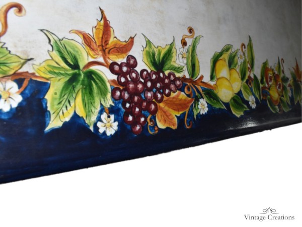 Oval garden patio tables made of volcanic stone and hand painted