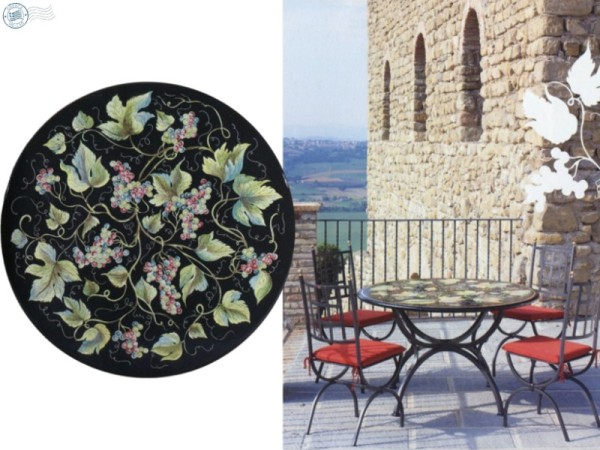 Grapes Design Painted Retro Tables