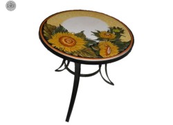 Tables Balcony Handmade Stone Suns Painting