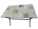 Patio garden tables with handmade travertino tiles