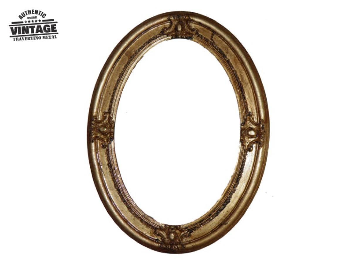 Ρετρό Καθρέπτες Οβάλ Μεταλλικοί Μέγας Χρυσός