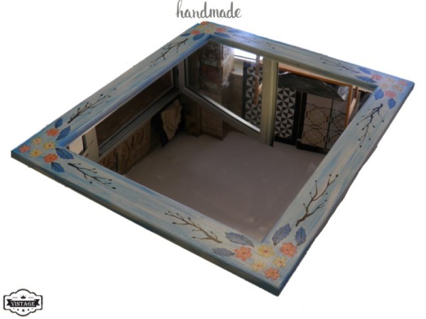 Ξύλινοι καθρέφτες με παλαίωση σμύρνη 60 χ 80 cm