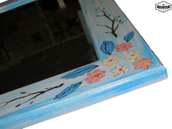 Ξύλινοι καθρέφτες με παλαίωση σμύρνη 60 χ 80 cm