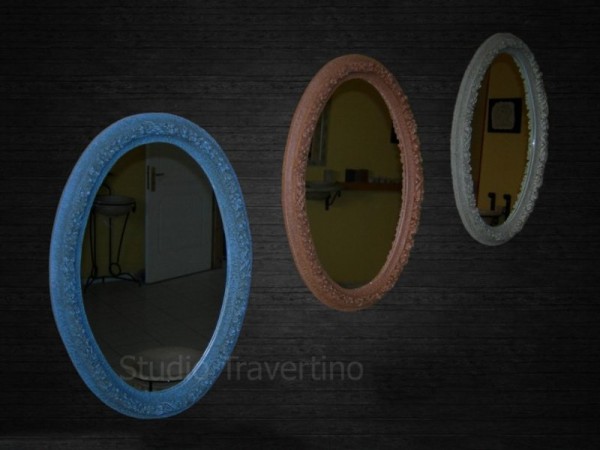 Mirrors Hanging Oval Andros Travertine Rustic