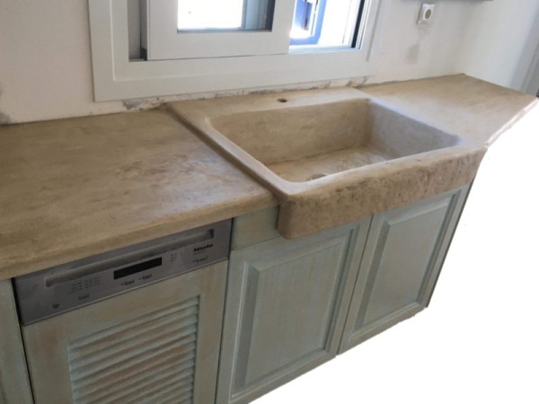 Antique Handmade Kitchen sink with a trough