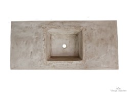 Πάγκοι χειροποίητοι ενιαίοι με ενσωματωμένους νεροχύτες travertino 