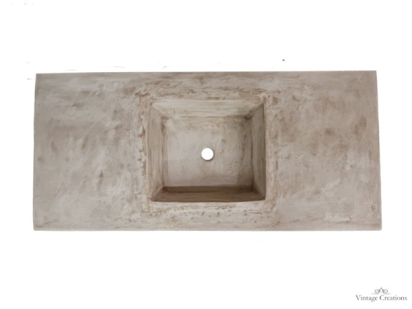 Countertops handmade single with built-in travertino sinks