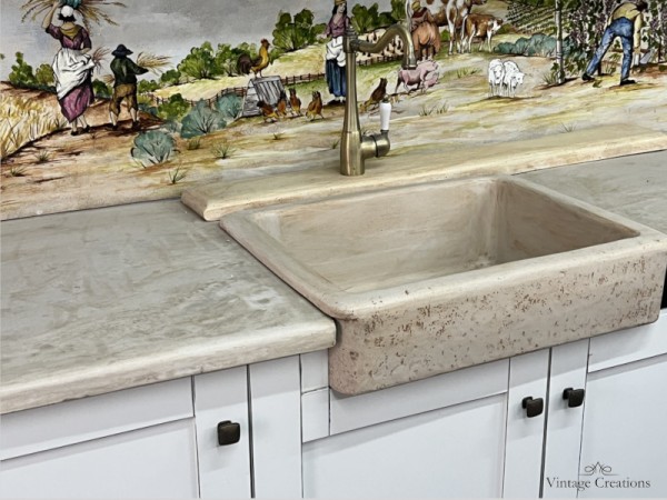 Handmade stone single kitchen sink Alexandra offer!