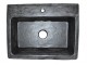 Single handmade kitchen sink black Travertino