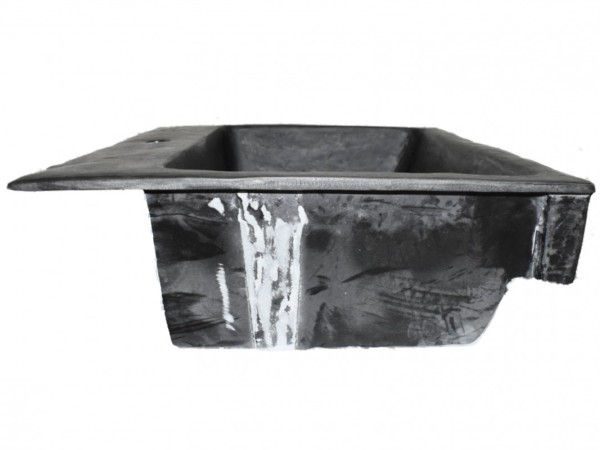 Single handmade kitchen sink black Travertino