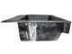Single handmade kitchen sink black Travertino