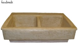 Vintage Handmade Greek Double Travertine Sink