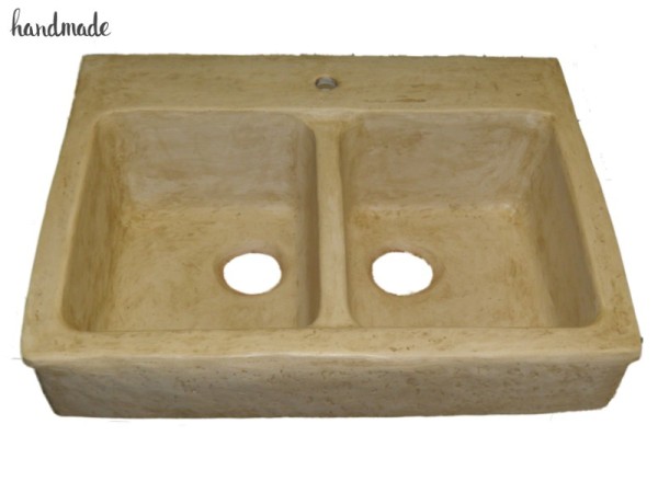 Vintage Handmade Greek Double Travertine Sink