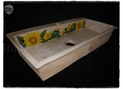 Sunflowers Sinks Travertine Kitchen