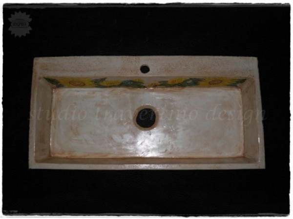 Sunflowers Sinks Travertine Kitchen